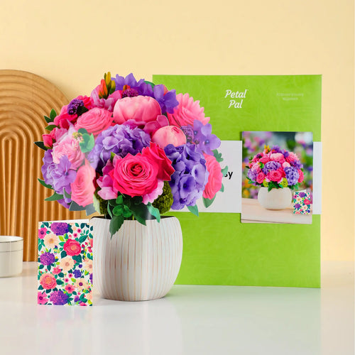 Fuchsia fantasy pop-up boeket