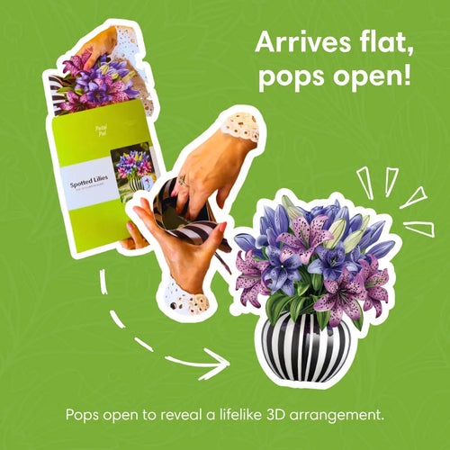 Gevlekte lelies pop-up boeket