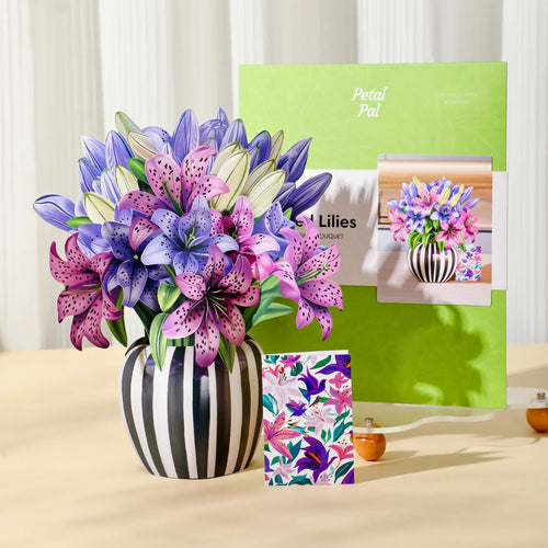 Gevlekte lelies pop-up boeket